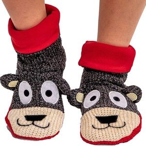 Lazy One Large Bear Woodland Slippers Shoes 4-6